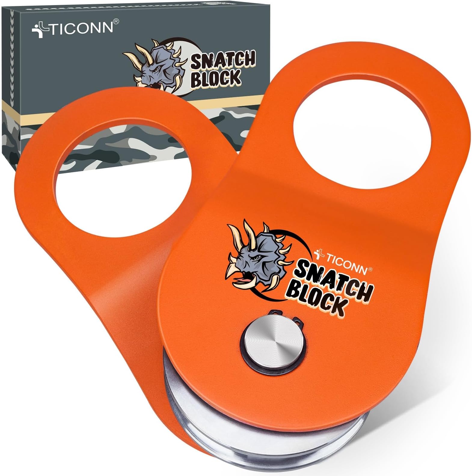 TICONN 10 Ton Winch Snatch Block Towing Pulley Blocks 22,000 LBS Capacity, Offroad Recovery Accessory for Truck, Tractor, ATV & UTV