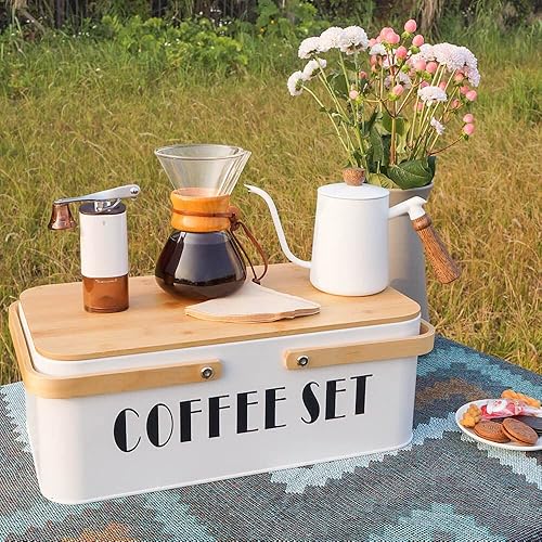 Miniatura 8 de SOTECH Juego de cafetera para verter sobre el gotero de café, molinillo de café manual, molinillo de vidrio para verter sobre la cafetera