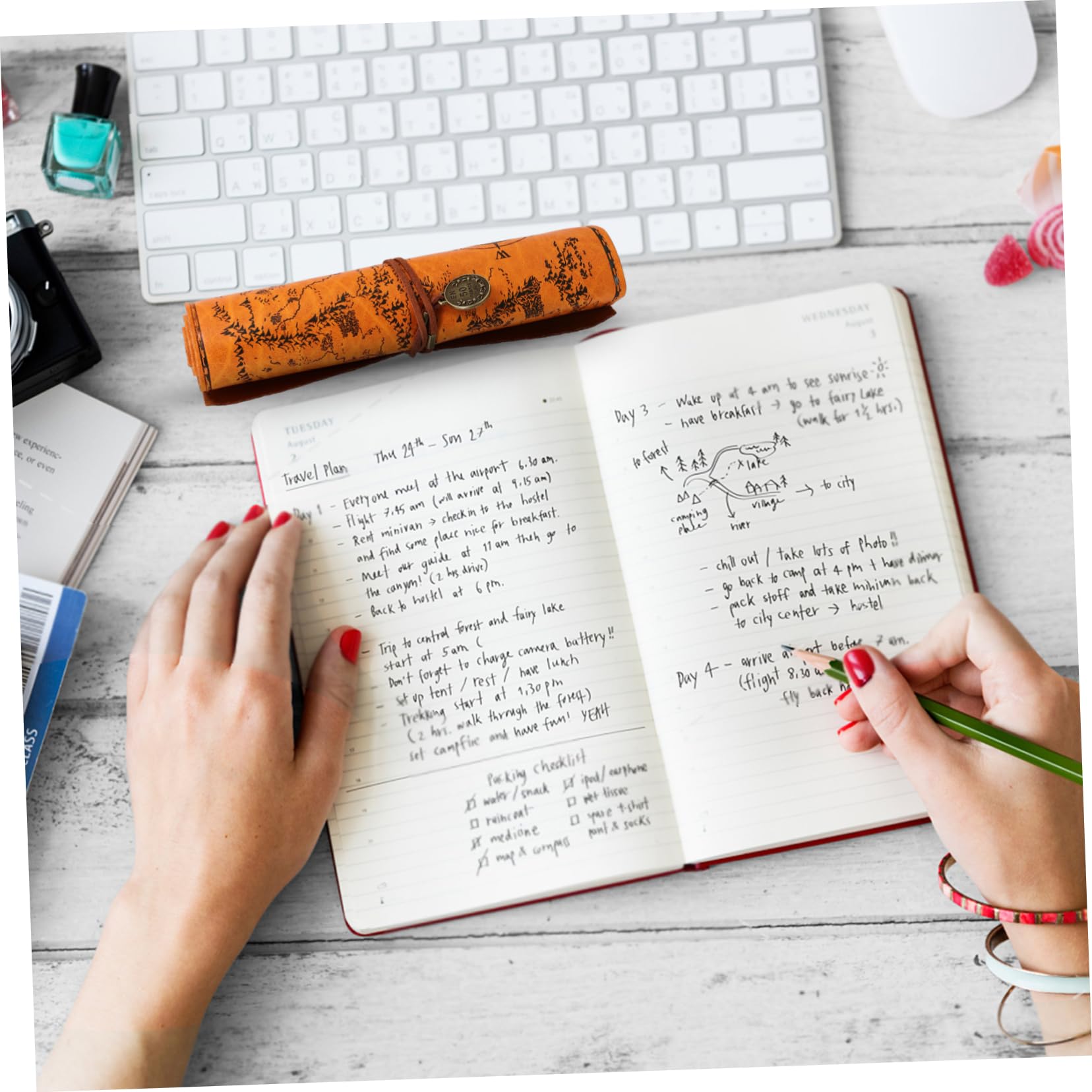 SHINEOFI 3piezas Estuche Enrollable De y Vintage Bolsa Organizadora De Lápices Multiusos Gran Capacidad para Almacenamiento De Material Escolar y Artístico para y Adultos