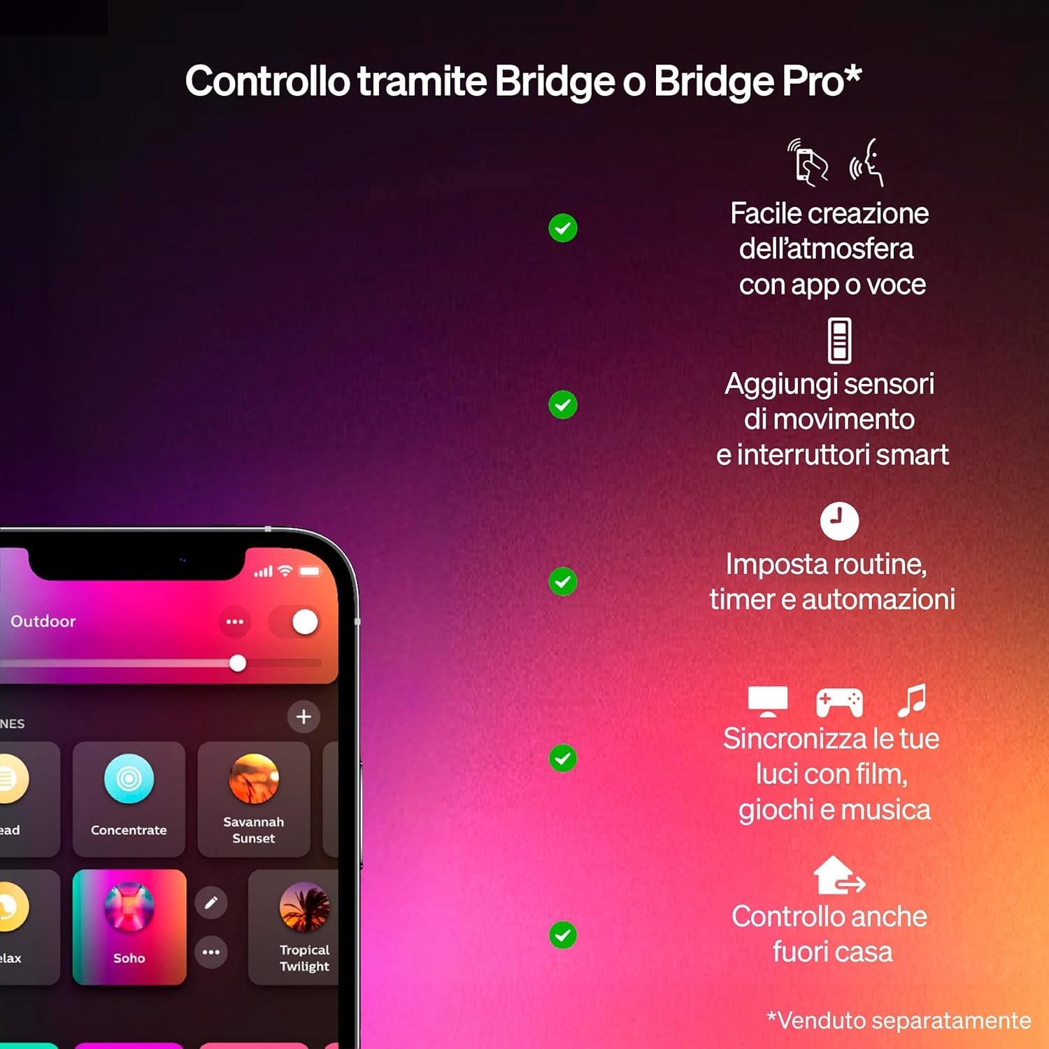 Philips Hue Turaco Palo da Terra per Esterni, Luce Smart Tunabel Bianca e Colori, Luminosità 1.100 lm, Lampadina A60 Inclusa, Regolabile, Resistente a Intemperie IP44, Compatibile con Matter, Zigbee