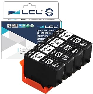 LCL Compatible Ink Cartridge 378XL C13T37914010 (4 BLACK) Replacement for Epson Expression Photo XP-8500 XP-8505 HD XP-15000