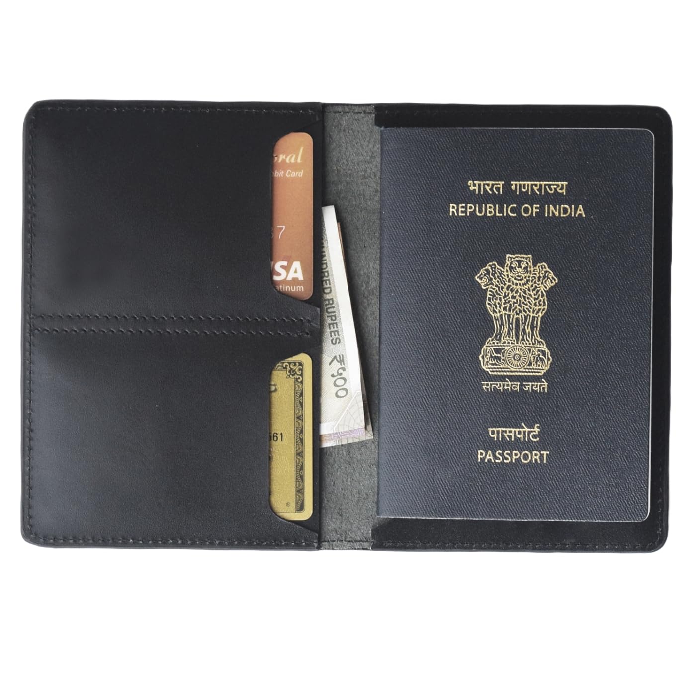 Atoll Leather Passport Holder for Men & Women Genuine Leather Travel Wallets & Document Organizer | Premium & Durable Passport Cover with Sim Ejector & Sim Slots 7