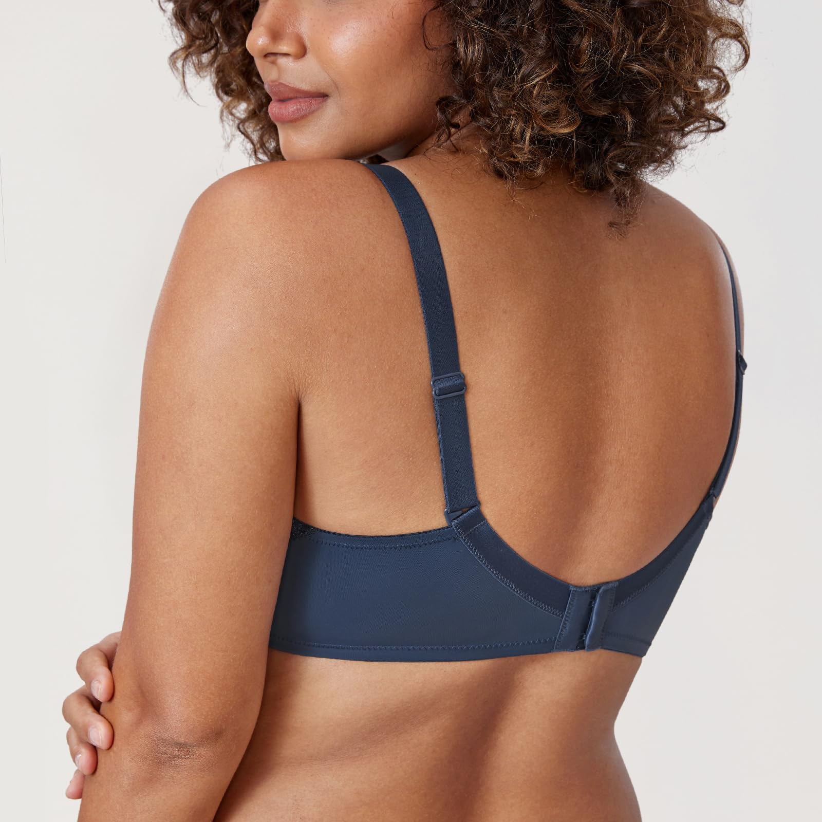 DELIMIRA Donna Reggiseno con Ferretto Taglie Forti Pizzo Senza Imbottito Sostegno