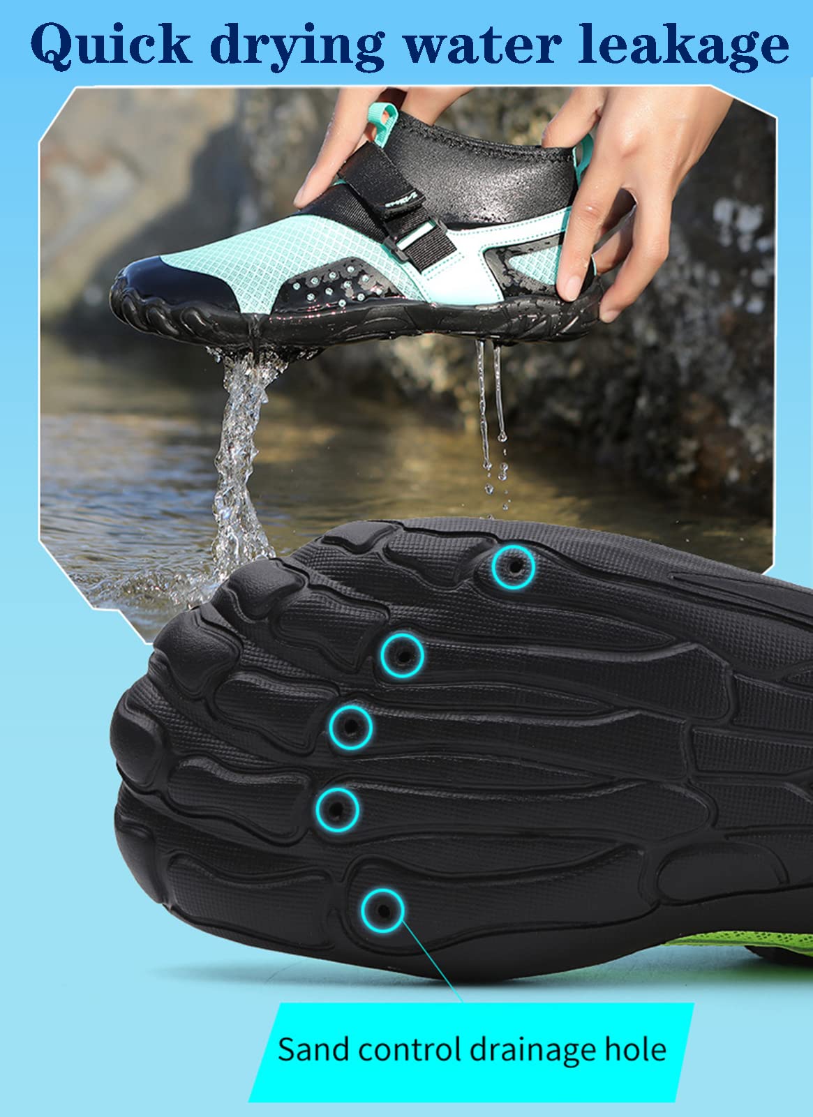 Zapatos Acuáticos Zapatos Acuáticos Zapatos Acuáticos De Secado Rápido para Mujeres Zapatos Acuáticos Zapatos Deportivos De Playa Zapatos De Natación para Remar Pesca(40 EU, Blue)
