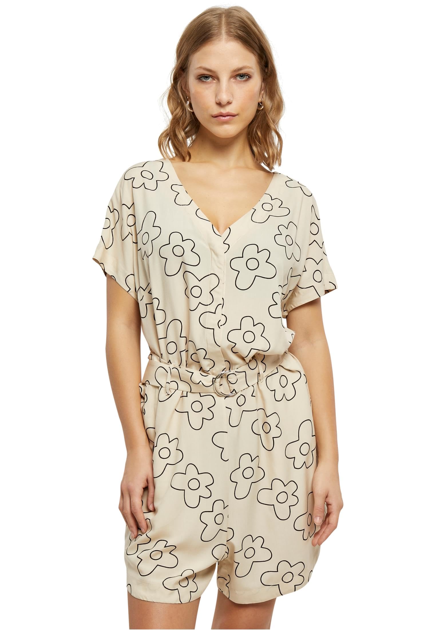 Urban Classics Beige Combishort With Viscose Belt Woman