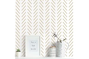 Erfoni Gold and White Peel and Stick Wallpaper