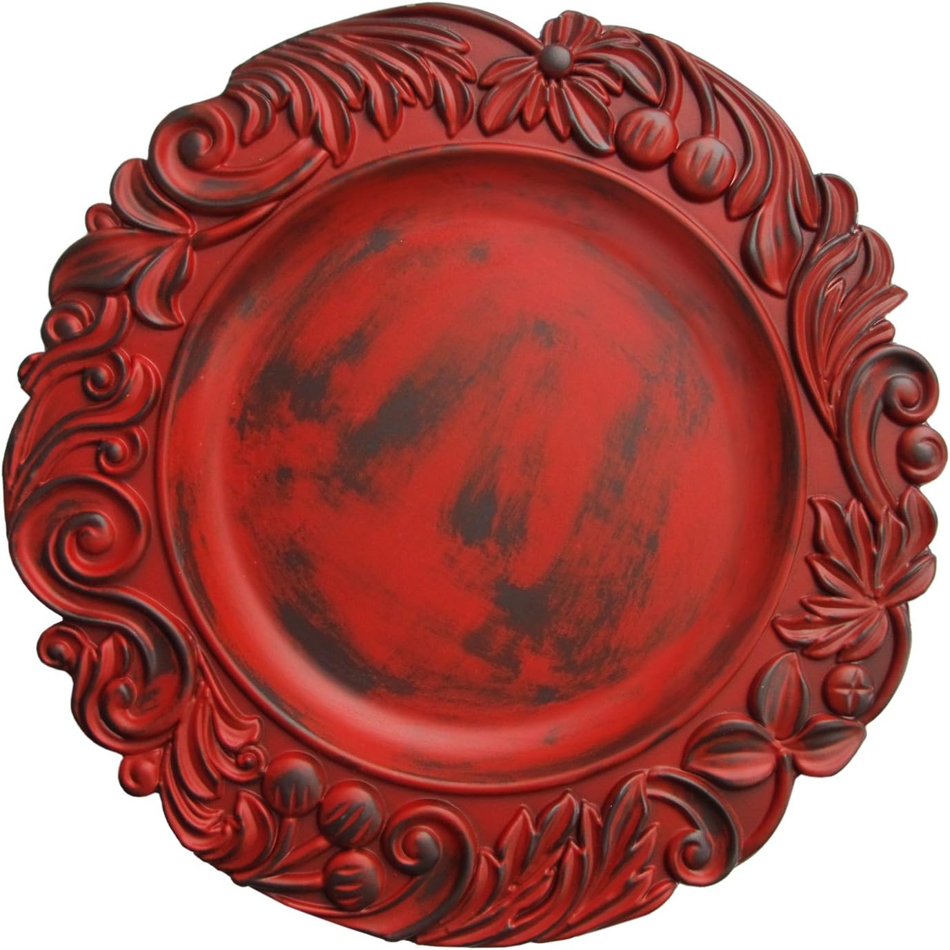 ChargeIt by Jay Aristocrat Round Charger Plate, Red