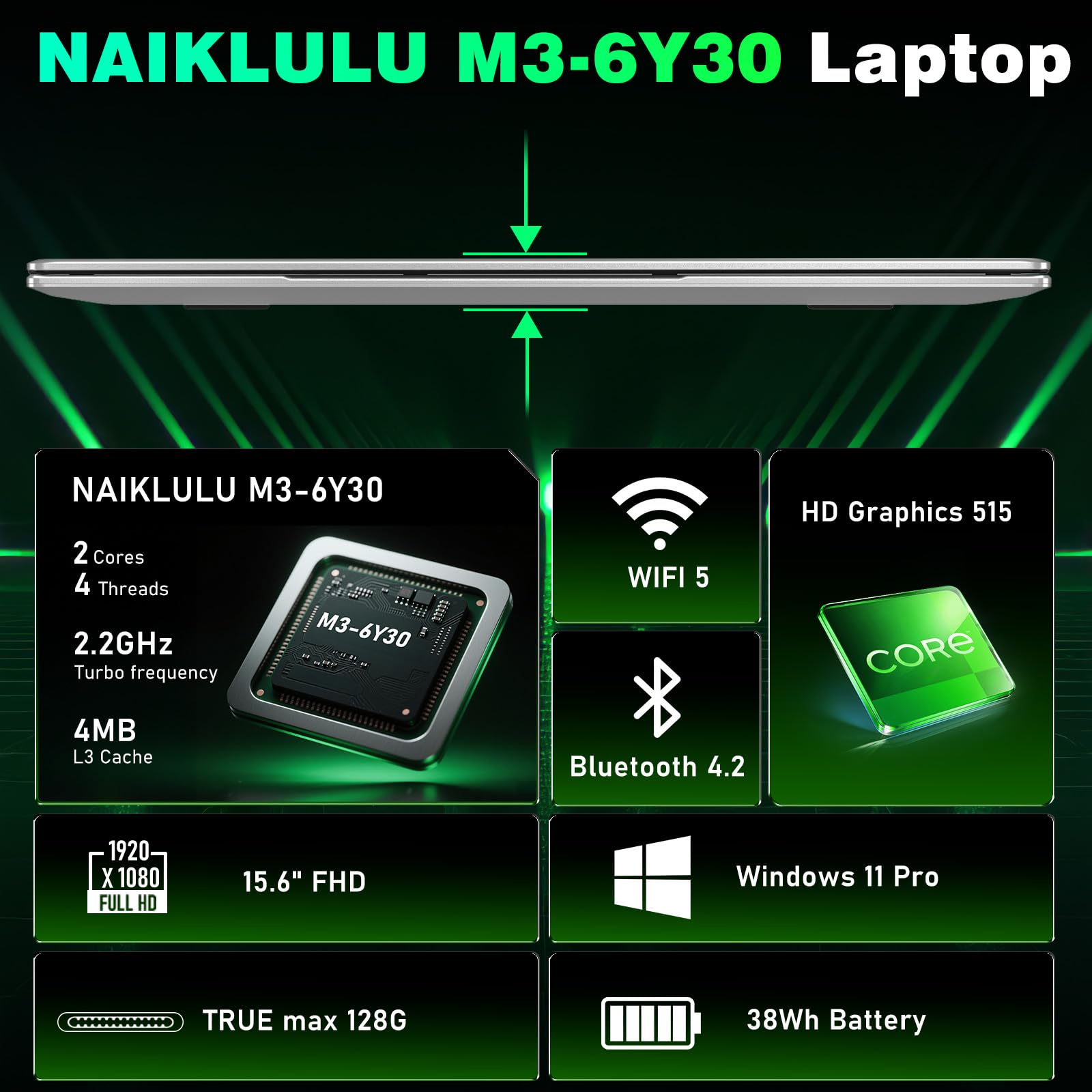 Laptop Gaming 15.6 Inch i7-7600U 32 GB RAM 1TB SSD 2026 - Dettaglio