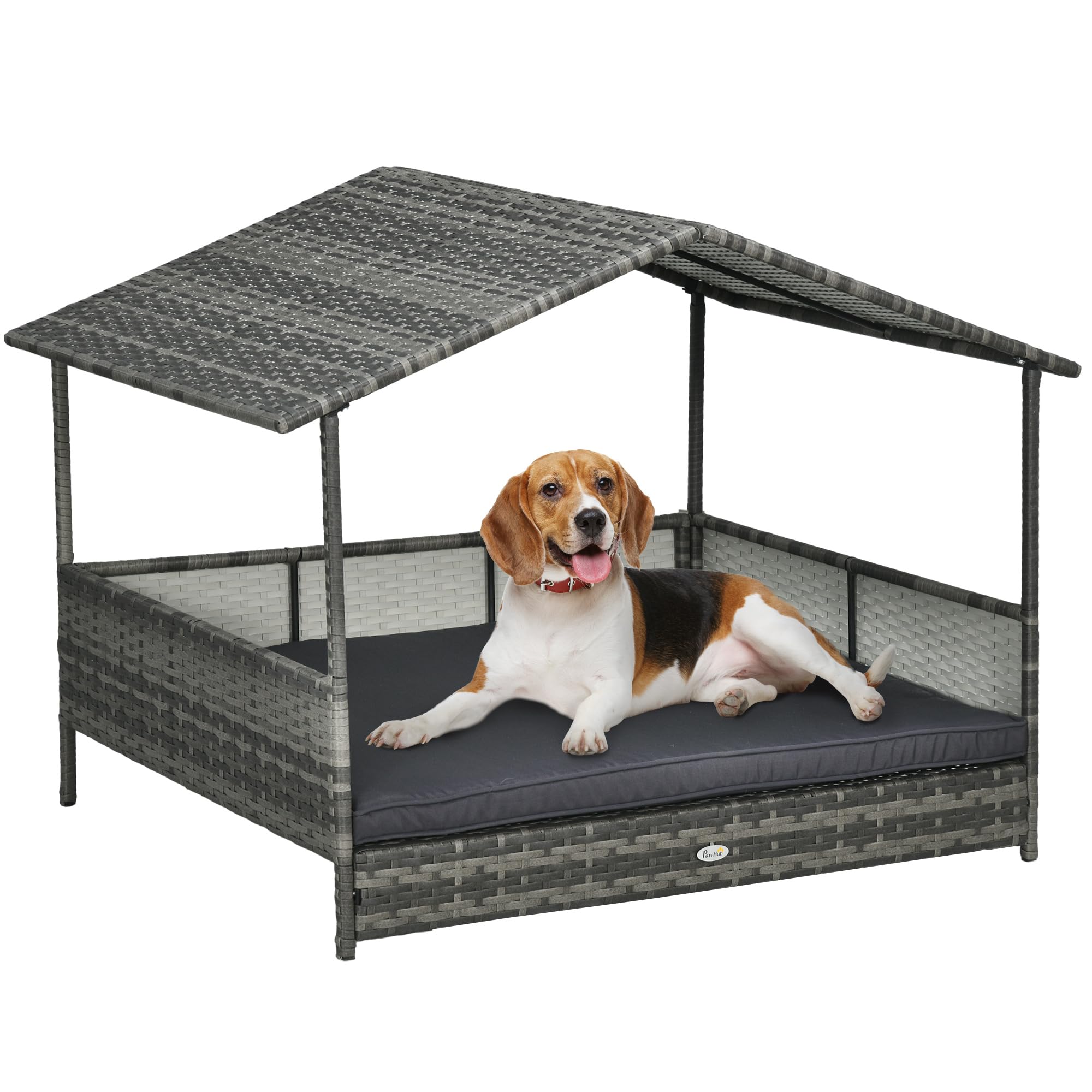 PawHut Outdoor Wicker Dog House