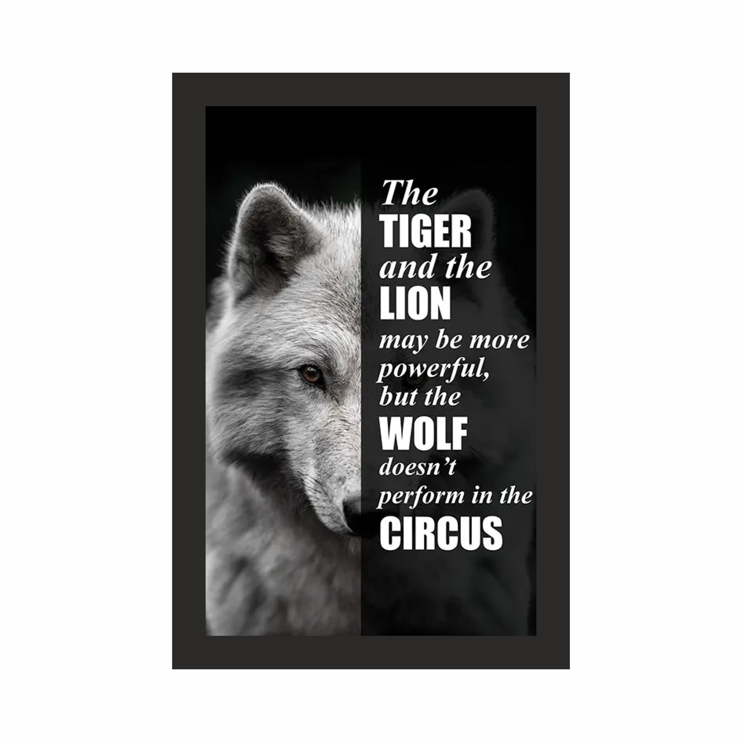 Wolf Doesnt Perform in Circus Photo Frame A4 Black – view 3