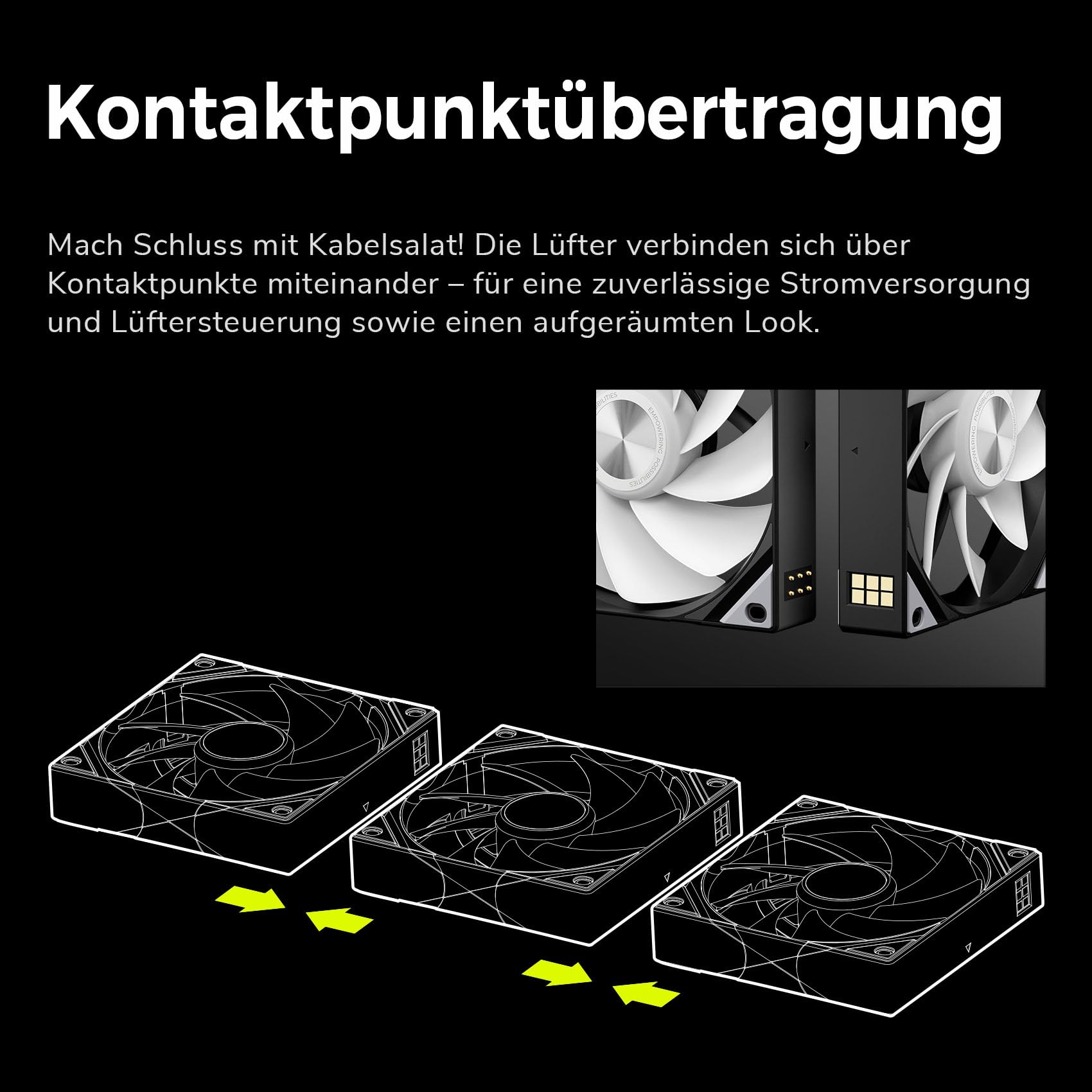 TRYX ROTA SL ARGB Reverse L?fter - 3er-Pack, 120mm, schwarz