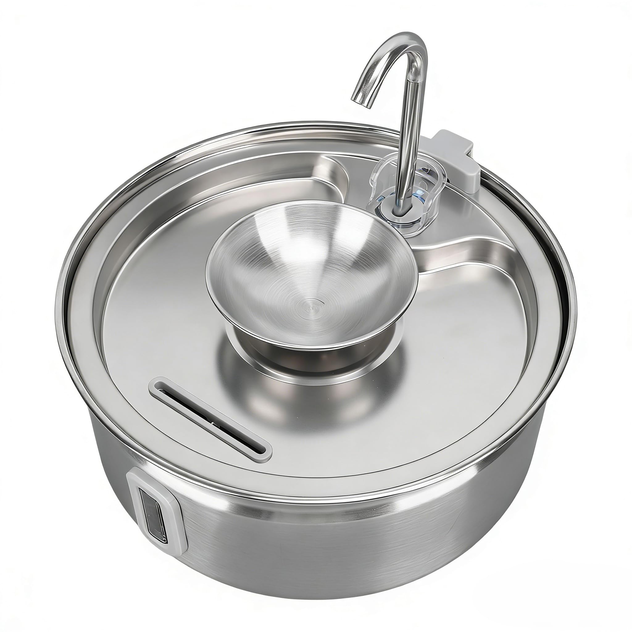 Fuente de Agua para Gatos de Acero Inoxidable, Dispensador Automático de Agua para Mascotas de 3,2 L con Ventana, Dispensador Automático de para Perros, Bomba de