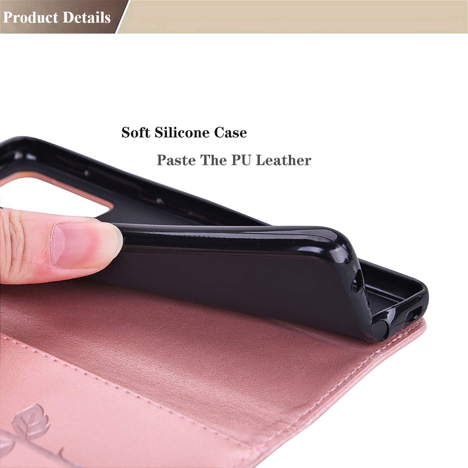 GOKEN Cover per Xiaomi 14, Custodia Flip TPU/PU