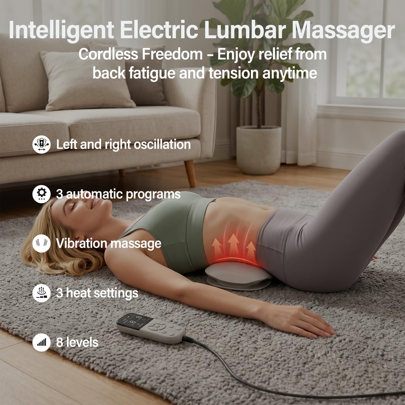 Masajeador de espalda lumbar con calor, tracción del airbag