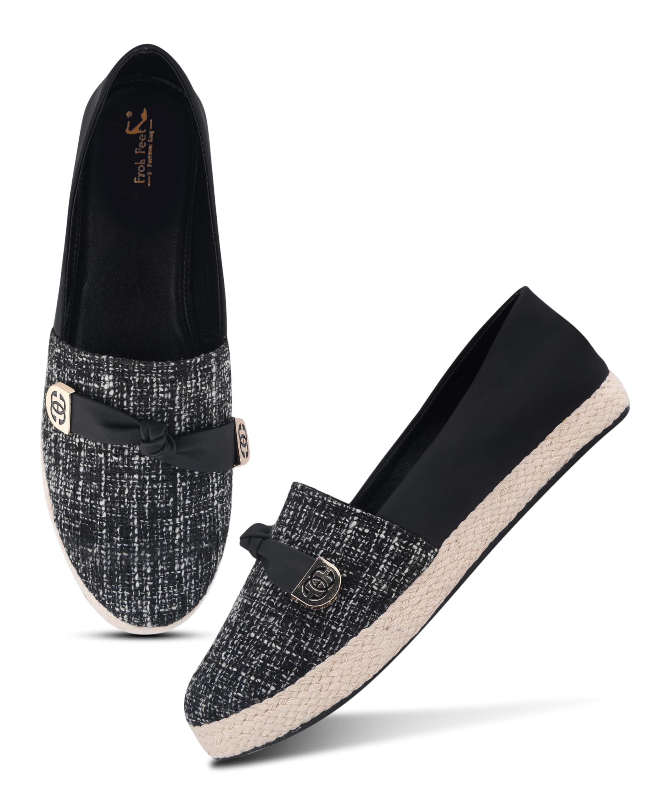 Froh Feet Women’s Textured Woven Espadrille Loafers with Knot Detail and Braided Jute Midsole for Refined Style-image-17