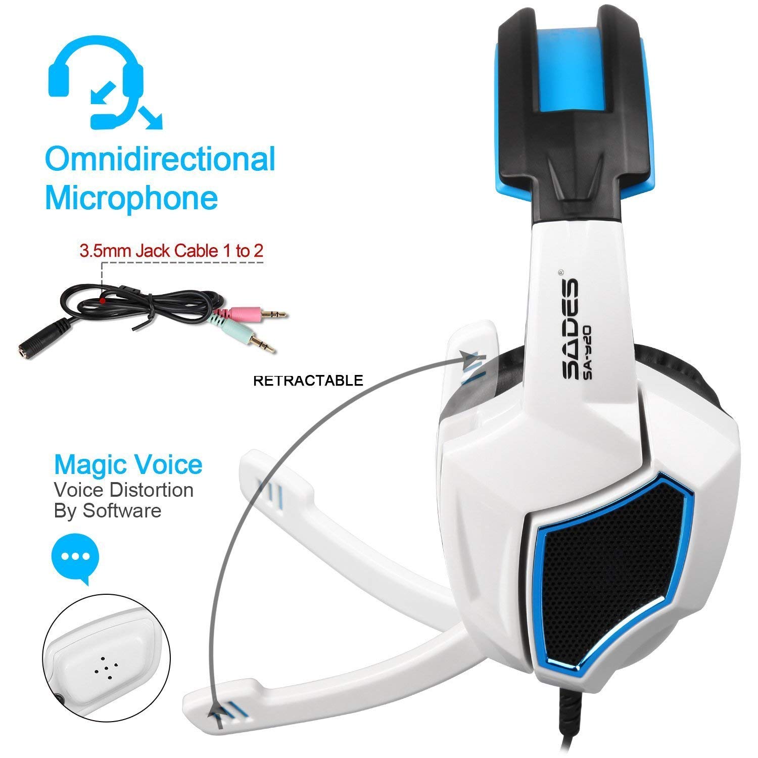 Sades SA920Plus Wired Stereo Gaming Headset Over Ear Headphones with  Microphone for New Xbox One / PS4 / PC/Cell Phones: Buy Online at Best  Price in Egypt - Souq is now Amazon.eg