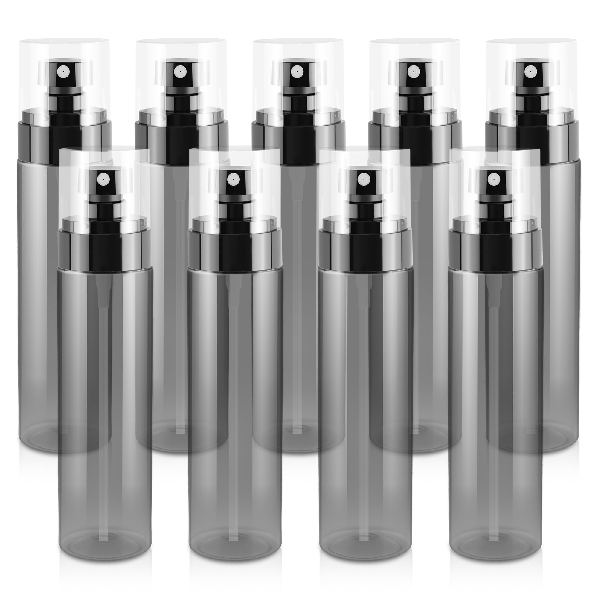 GIVITASOT 9Pack Small Spray Bottle, 4oz Black Plastic Fine Mist Mini Spray Bottles, Empty Refillable Travel Bottles for Hair, Cleaning, Salons,