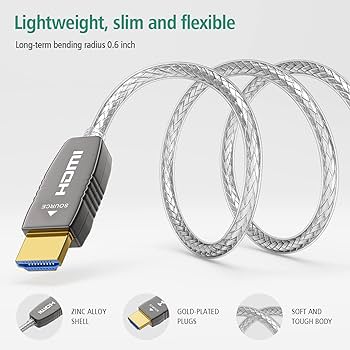 RUIPRO 8K 光ファイバー HDMI ケーブル (12M) RUIPRO 8K HDMI Fiber Optic Cable CL2 Rated 50 Feet 48Gbps