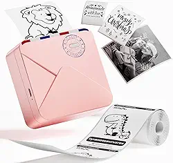 COLORWING M02S Mini impressora de bolso - Mini impressora térmica Bluetooth 300 DPI, impressora de adesivos térmicos para notas de estudo, foto, organização, presente, compatível com iOS e Android