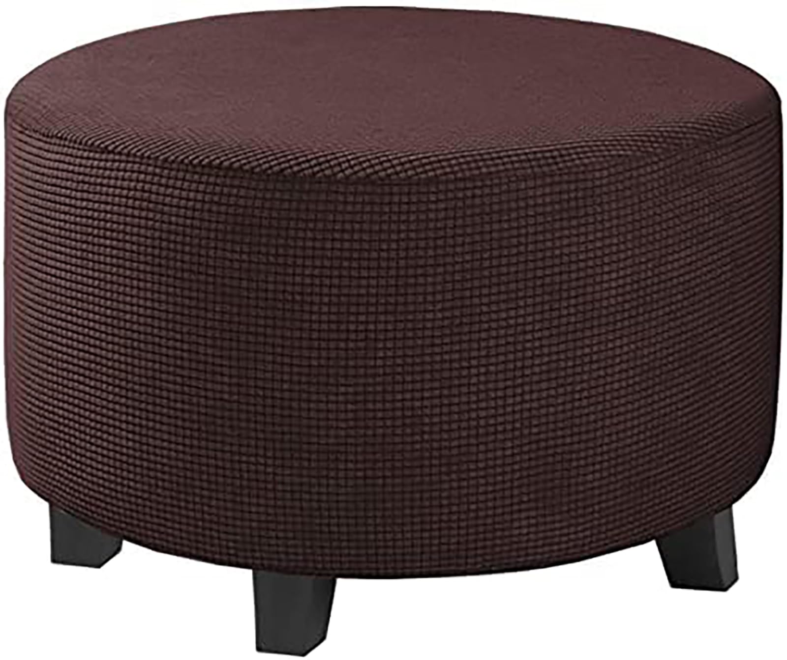 Round Foot Stool Cover, Stool Covers Round Luxurious Fabric Round Stretchable Washable Ottoman Covers Foot Stool Slipcovers with Elastic Bottom,S