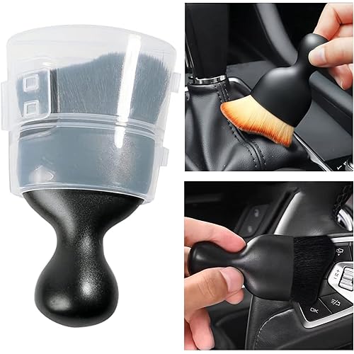 Car Interior Cleaning Brush, Super Soft Car Dust Brush, Car Interior Detailing Brush for Car Dashboard, Air Conditioning Vents, Leather, Computer, No Scratches (Black 1 Pack)