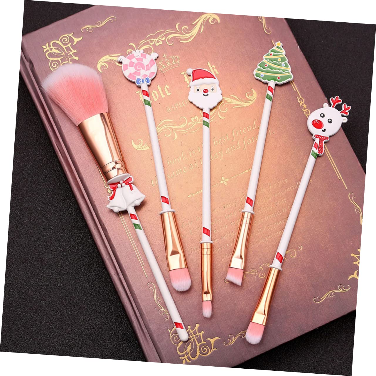 minkissy 18 Stk Rougepinsel Reise-kulturbeutel Beauty- Süße Kosmetiktasche Make-up-puderpinsel Weihnachts-make-up-tasche Bürste Mischpinsel Weiß Erröten Pinsel Fräulein Weihnachten