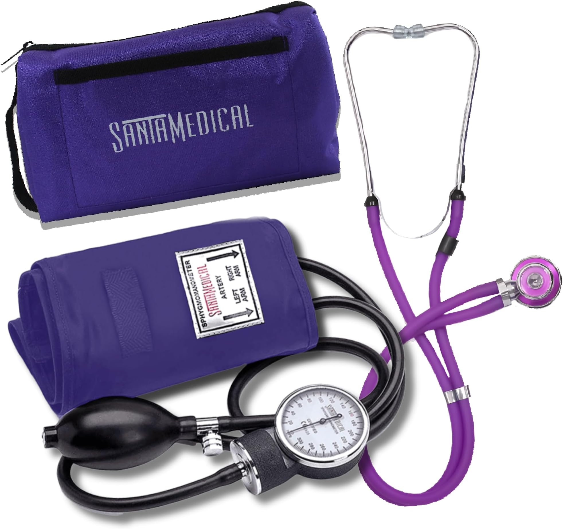 Santamedical Adult Deluxe Aneroid Sphygmomanometer with Stethoscope