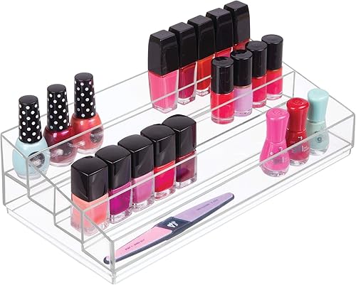 Miniatura 3 de iDesign - Organizador de cosméticos y esmaltes de uñas, colección Clarity, 12.75 pulgadas x 6.5 pulgadas x 3.75 pulgadas, transparente