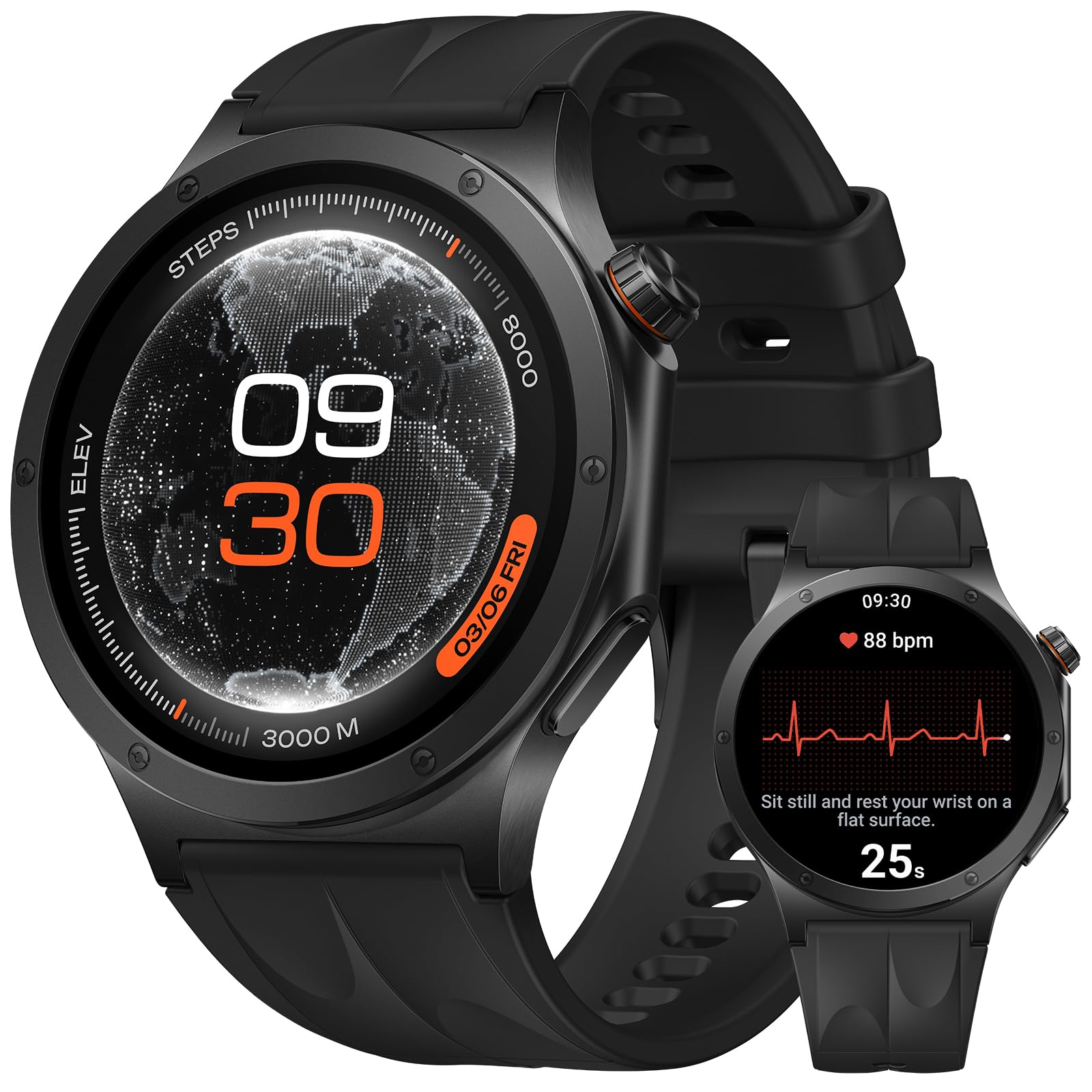 OPPO Watch X3 Reloj Inteligente, Caja de Titanio, 1.69 Pulgadas AMOLED 3000 Nits, Dual-Chip Wear OS by Google, GPS, 100+ Modos Deportivos, ECG, SpO2, 5ATM & IP69, hasta 16 Días de Batería, Negro
