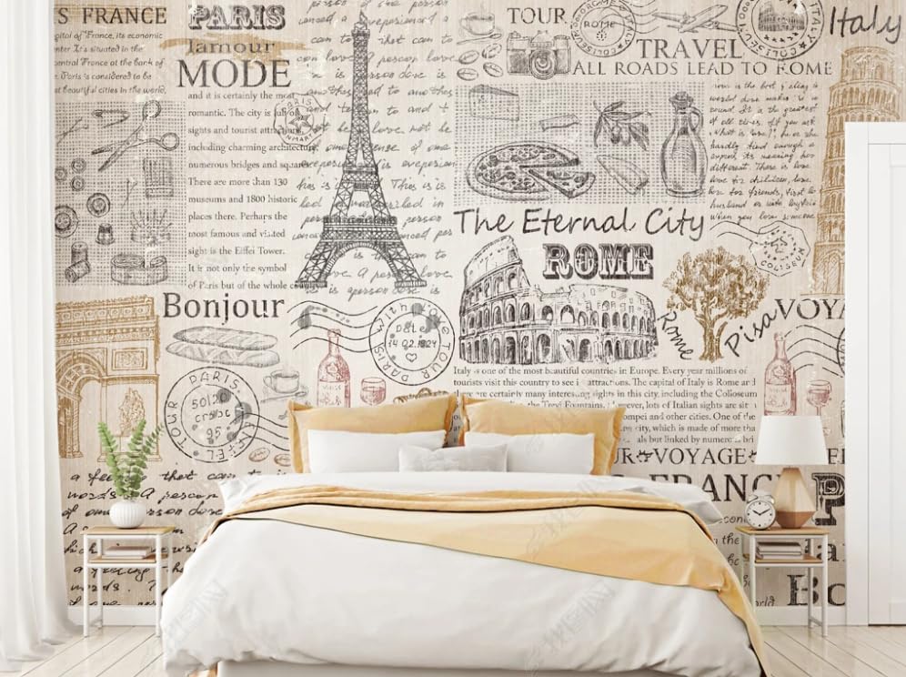 Poster Géant Mural Salon et Chambre Style Nostalgique Anglais