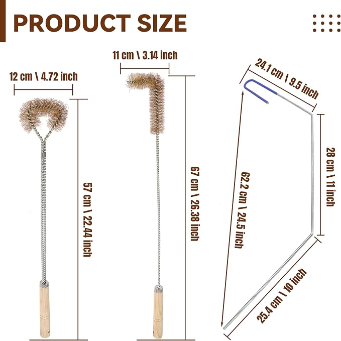 Set 3 Piezas Cepillos para Limpiar Freidora Profesional miniatura 2