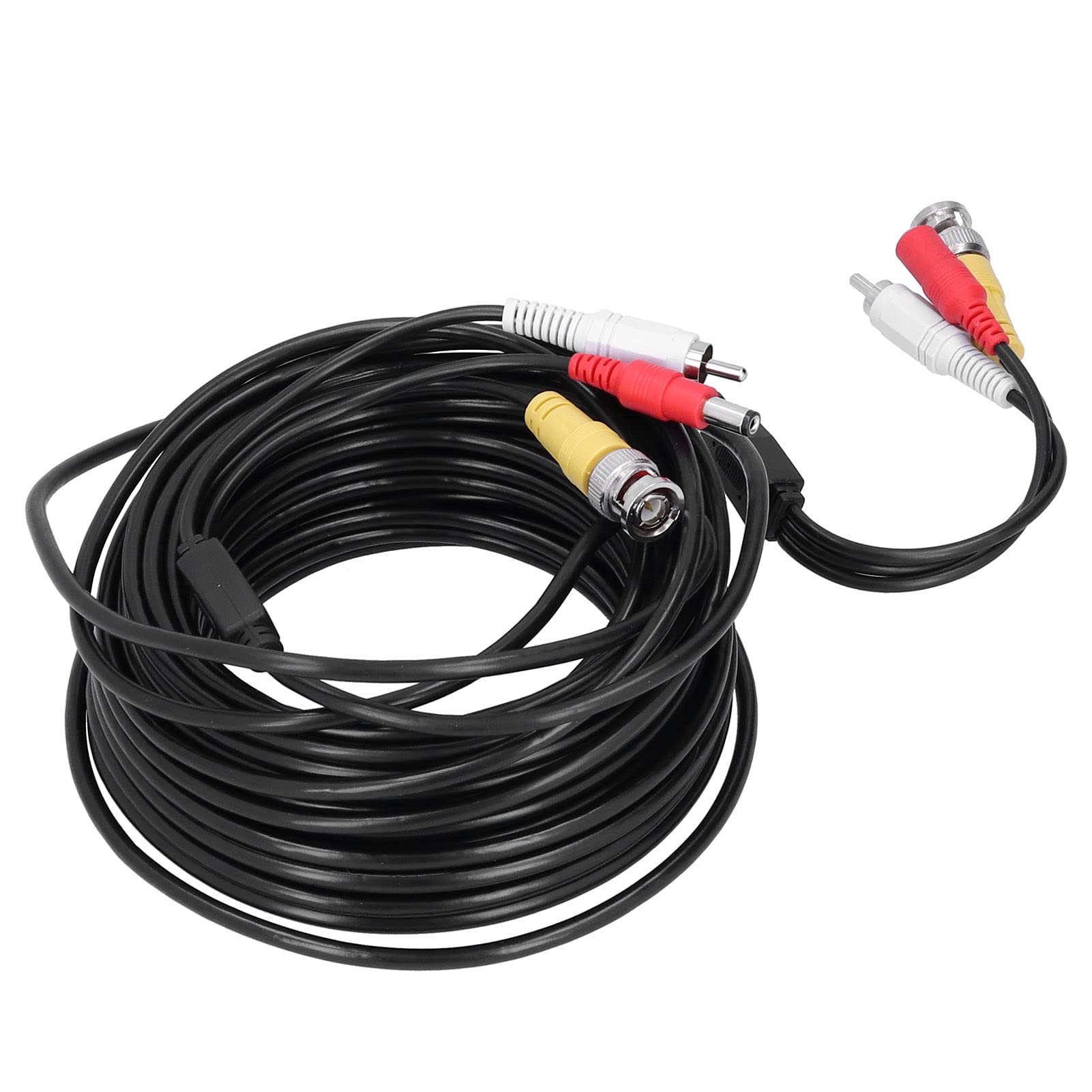 NutriEss 30m CCTV Cable 3 in 1 Video Audio Power BNC RC A DC Connector for DVR Surveillance Systems (20m / 65.6ft)