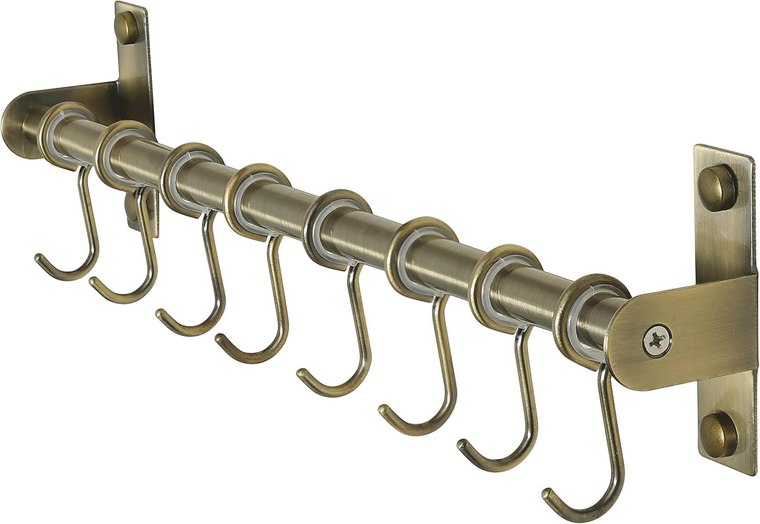 Dseap Pot Rack Pots and Pans Hanging Rack Rail with 8