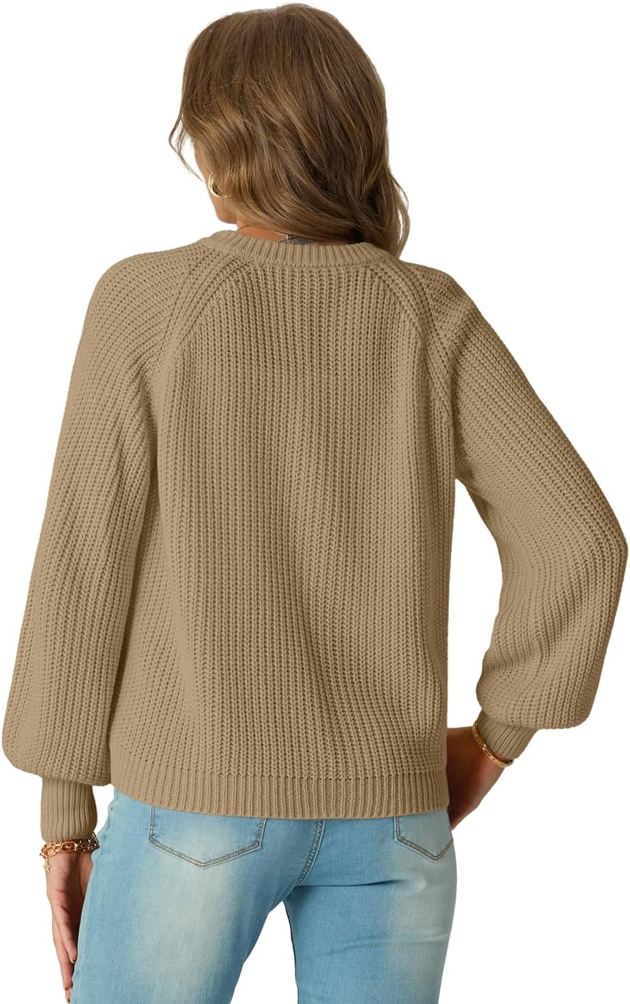 GRECERELLE Women's Chunky Open Front Sweater Long Sleeve Button Knit Short Loose Cardigan Outerwear, S-2XL - Image 4