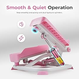 Sunny Health & Fitness Total Body 2-in-1 Stepper Machine, Total Body Workout, Adjustable Hydraulic, Resistance Bands, Non-Slip Pedals w Optional Free SunnyFit App Enhanced Bluetooth Connectivity