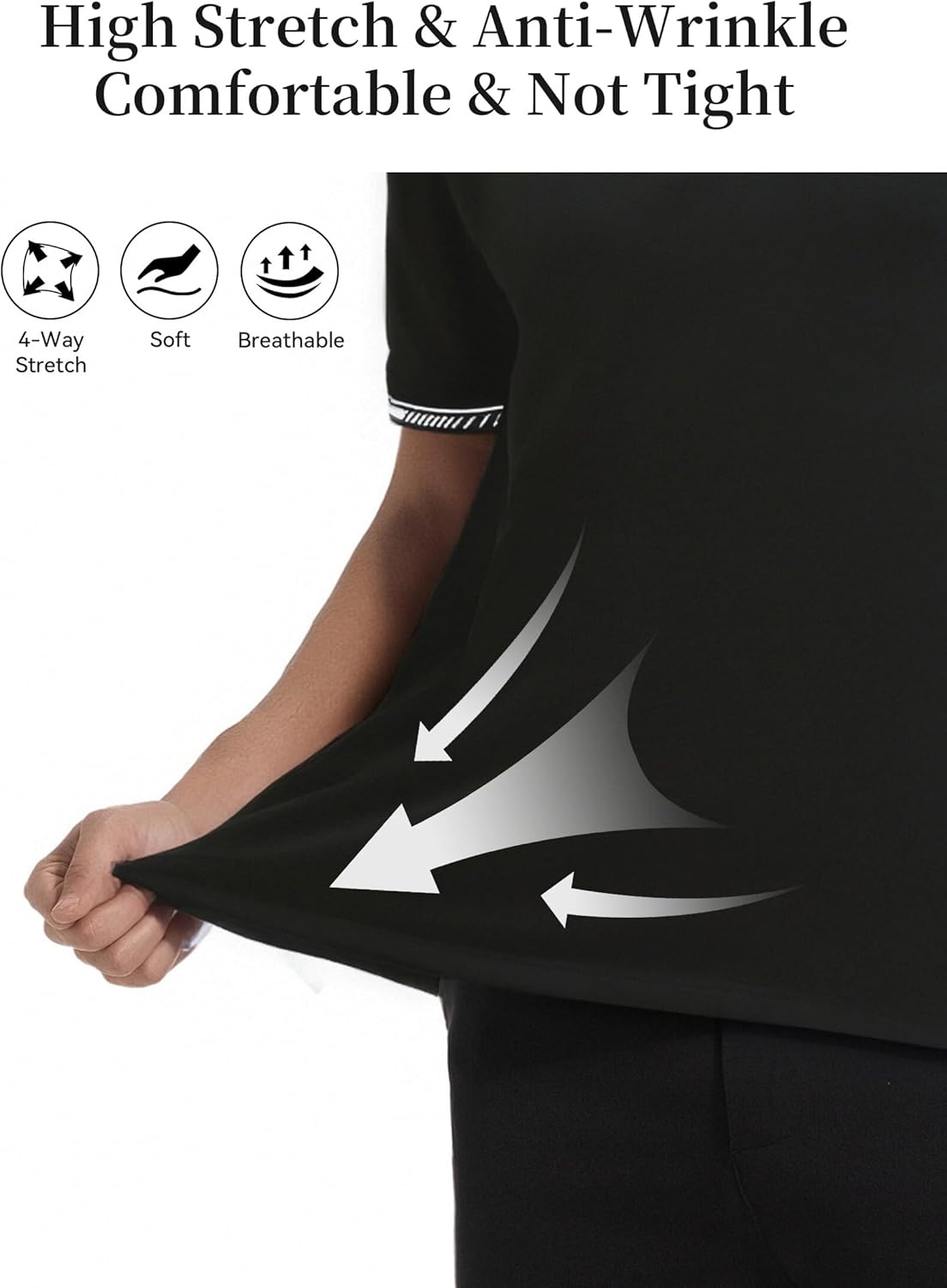 Esabel.C Mens Golf Shirts Short Sleeve Stretch Moisture Wicking Performance Dry Fit Collared Golf Shirts for Men - Image 6