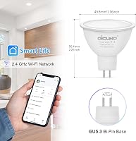 DiCUNO 5W GU5.3 Okos LED Spotlámpa - WiFi/Bluetooth RGB Színváltós, Fényerőszabályozható, 2700K-6500K, Alexa/Google Kompatibilis, 320LM, 12V 4