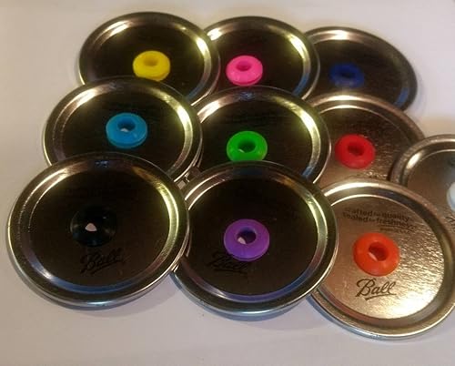 Miniatura 3 de Tapas de vaso para tarros Mason con agujero para popote y ojales de silicona (tapa de boca ancha, color negro)