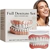 Silicone Reline Denture Set,Temporary Dentures for No Teeth,Full Mouth Silicone Dentures Repair Kit,False Teeth Set,Comfortable&Lightweight Material,Easy to Apply,Long-Lasting Hold,Wide Application