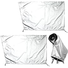 2 Pcs Telescope Cover with Adjustable Fixing Drawstring, Waterproof Silver Astronomical Telescope Cover for Daily Indoor Outdoor Storage Against Sun and Dust, 59x33inch