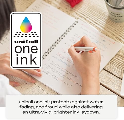 Miniatura 6 de Uniball One - Paquete de 5 bolígrafos de gel, bolígrafos negros medianos de 0.028 in bolígrafos de tinta de gel, suministros de oficina vendidos por
