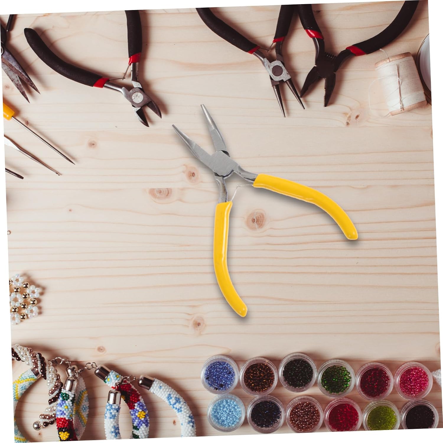 6pcs Wire Wrapping Pliers for DIY Jewelry Making Iron Yellow