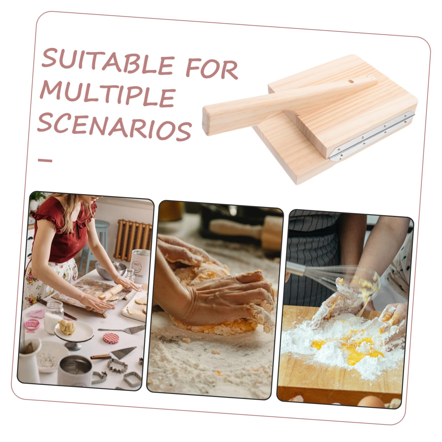 ERINGOGO Strumento in Legno la Pasta per Ravioli, Facile da Usare, Accessorio da Cucina Resistente in Acciaio Inox, per Preparare Sfoglie per Dumpling