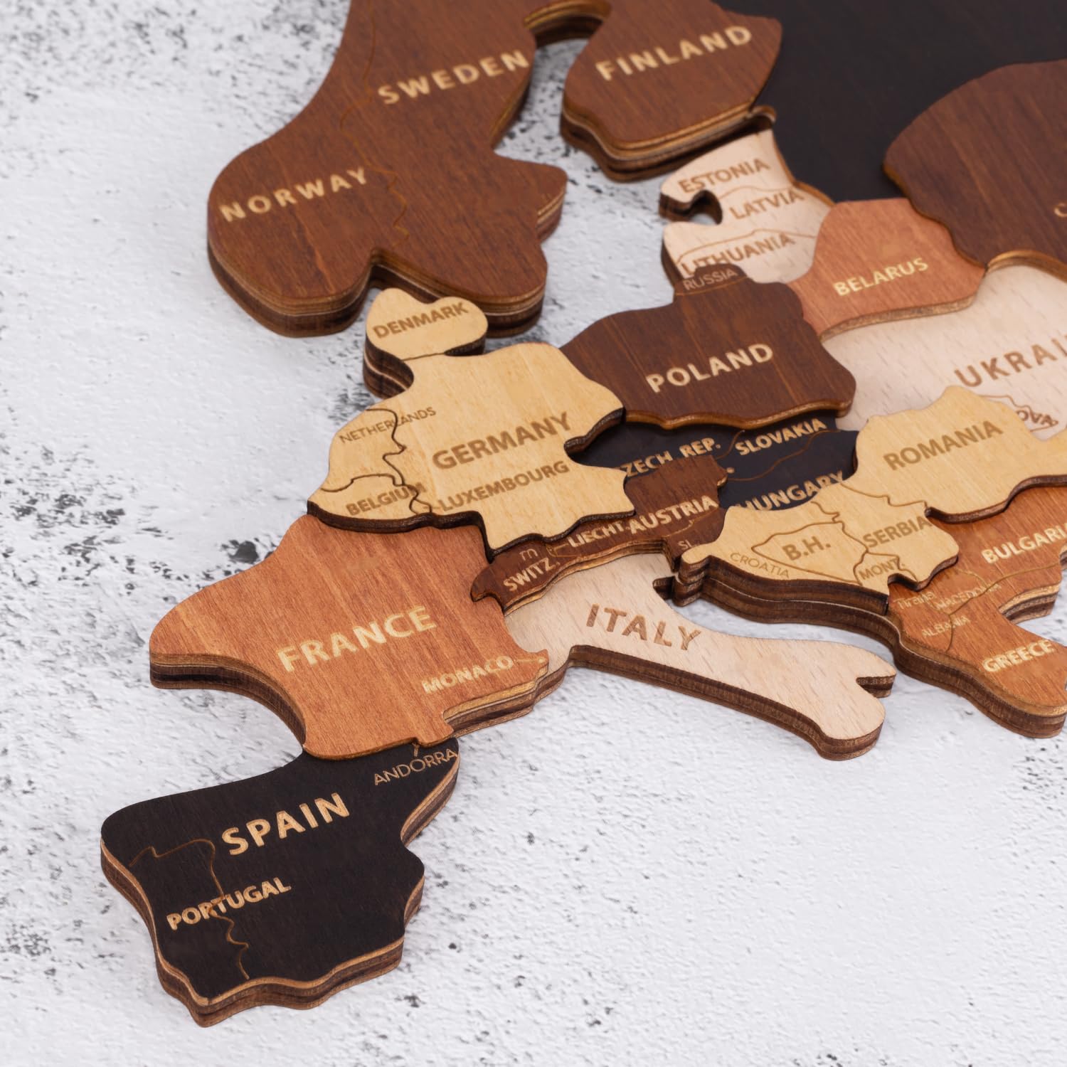 Creawoo 3D Mappa del Mondo in Legno da Parete Decorazione, multistrato mappamondo in legno decorazione da parete arte per casa, ufficio, camera, idea regalo per ogni occasione-100x57cm