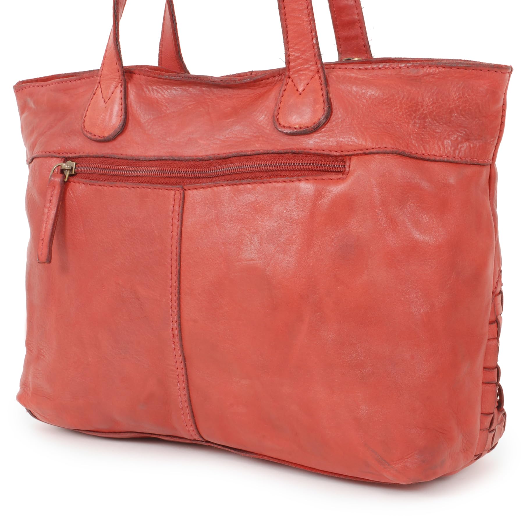 Catwalk Collection Handbags - Damska Skórzana Torba na Ramię - Średnia Torebka Typu Tote - Shopper z Wieloma Kieszeniami - Matilda