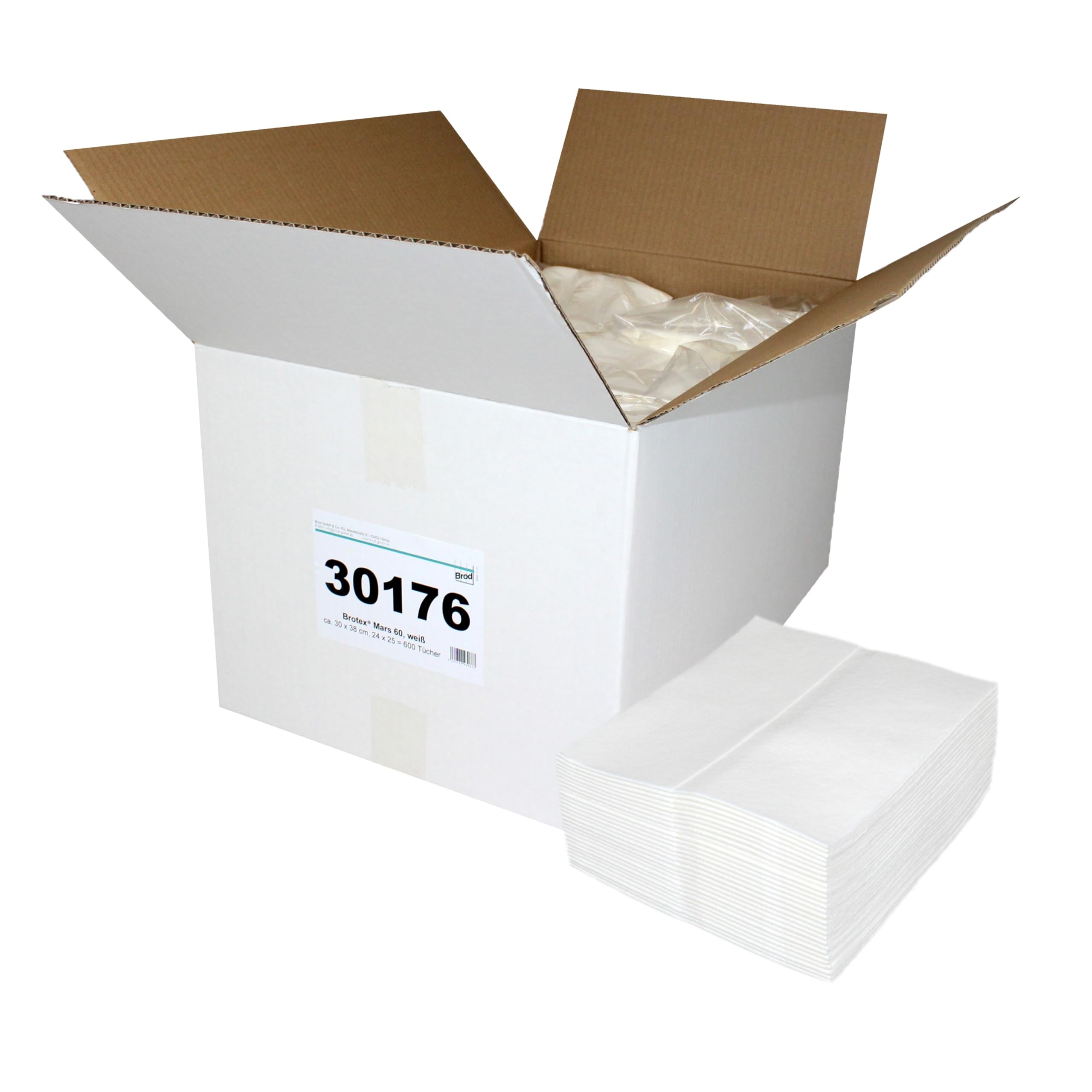 Brotex® Airlaid Wischtücher aus 90% Zellstoff, 30x38 cm, 600 Tücher | Hochvoluminöse Profi-Tücher, extrem saugstark, formstabil, fusselarm, lösungsmittelresistent und lebensmittelunbedenklich
