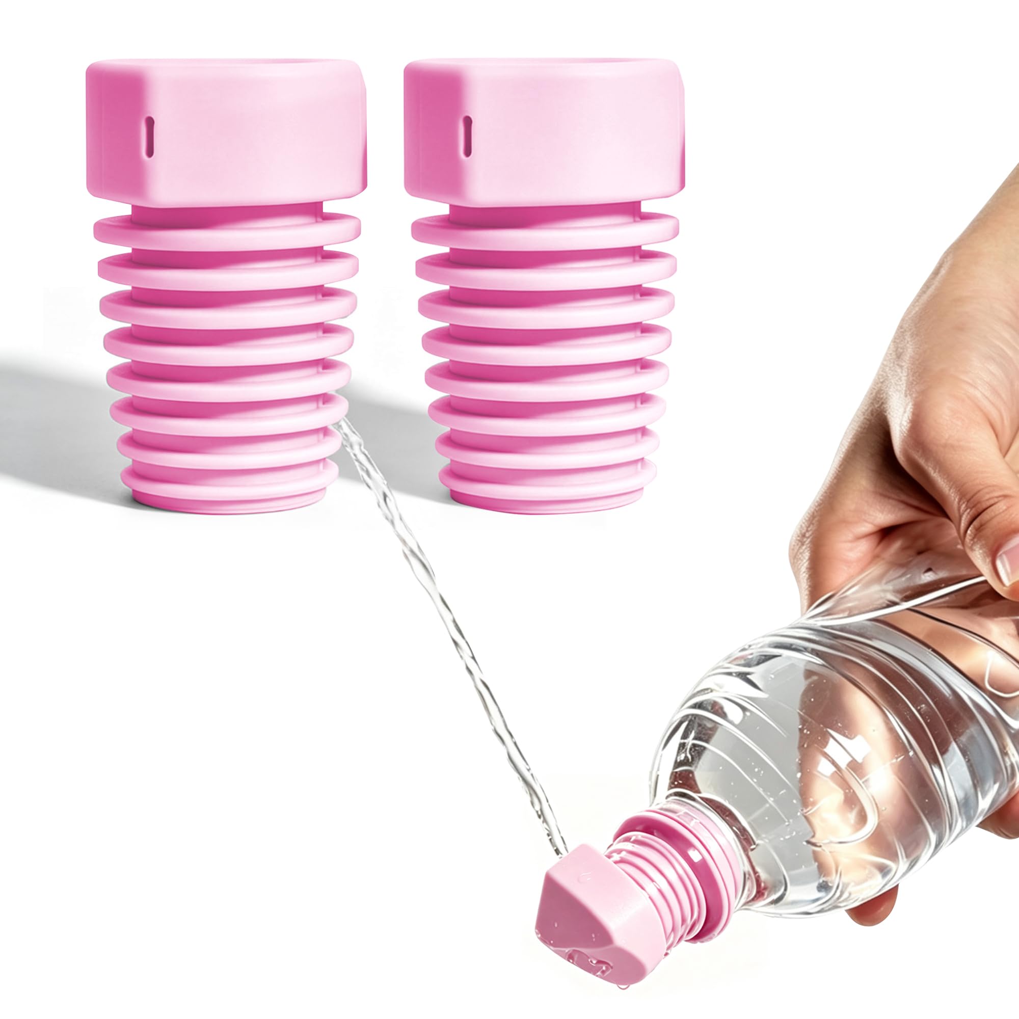 3F UL Gear 2 Pack Portable Bidet Nozzle for Toilet, Upside Down Peri Bottle, Handheld Travel Bidet Sprayer, Camping Essentials Backpacking Gear for Outdoor Hiking RV Travel (Pink-2)