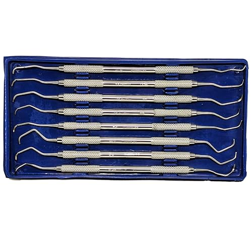SURGICAL ONLINE Gracey Curetas Juego de 8 piezas de instrumentos médicos veterinarios dentales - Ultra ligero, acero inoxidable, doble extremo,