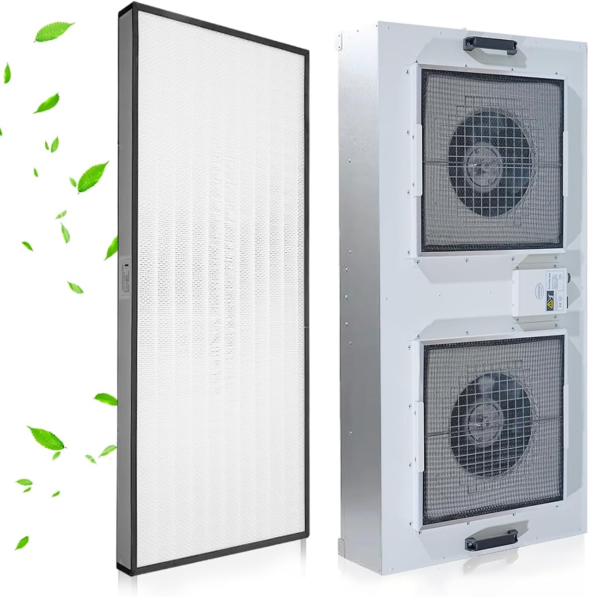 HEPA H14-Filter Laminar Flow Hood Updated FanFilter Unit(Include HEPA Filter)100/ISO Class 5 Cleanroom/Laboratory/Cleanroom/Mushroom Room, Laminar Air Flow Hood(46.2"x22.6"110V,Dual machine)