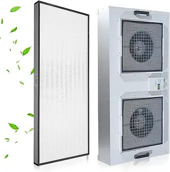HEPA H14-Filter Laminar Flow Hood Updated FanFilter Unit（Include HEPA Filter）100/ISO Class 5 Cleanroom/Laboratory/Cleanroom/Mushroom Room, Laminar Air Flow Hood(46.2"x22.6"110V，Dual machine)